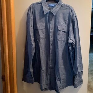 NWOT Croft & Barrow XLT gray long sleeve 100% cotton shirt button front (231)